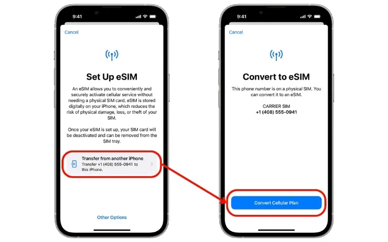 Method 1: Initiate eSIM Transfer During iPhone Setup