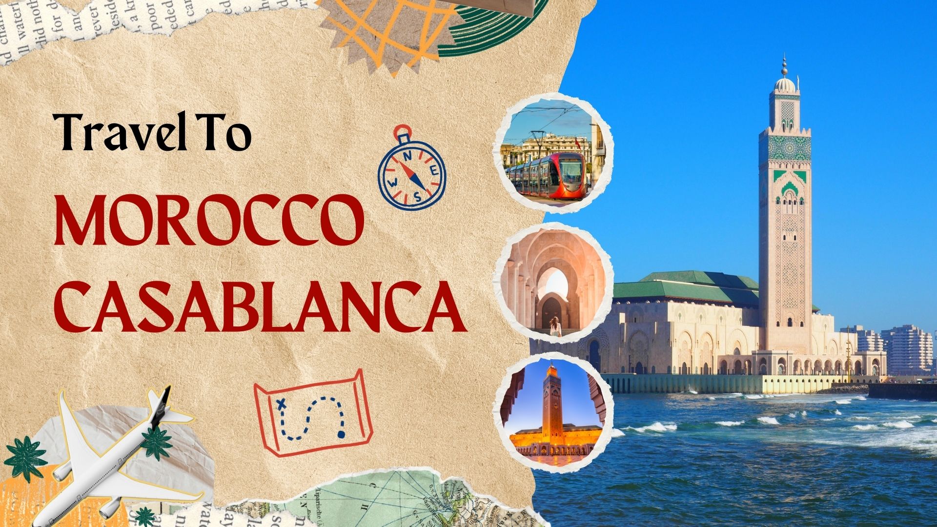 Banners for Casablanca tourism.